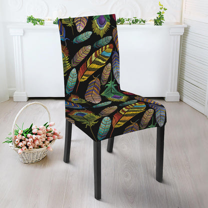 Vintage Feather Pattern Print Dining Chair Slipcover