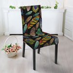 Vintage Feather Pattern Print Dining Chair Slipcover