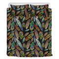 Vintage Feather Pattern Print Duvet Cover Bedding Set
