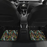 Vintage Feather Pattern Print Front and Back Car Floor Mats