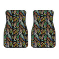 Vintage Feather Pattern Print Front Car Floor Mats