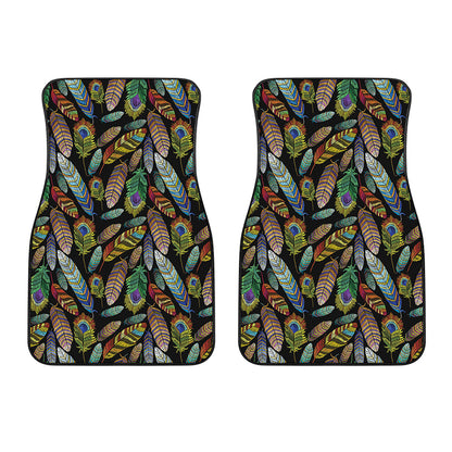 Vintage Feather Pattern Print Front Car Floor Mats