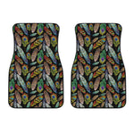 Vintage Feather Pattern Print Front Car Floor Mats