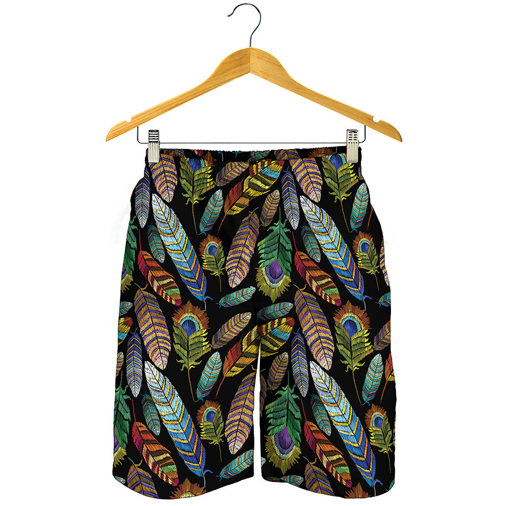 Vintage Feather Pattern Print Men's Shorts