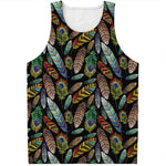 Vintage Feather Pattern Print Men's Tank Top