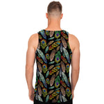 Vintage Feather Pattern Print Men's Tank Top