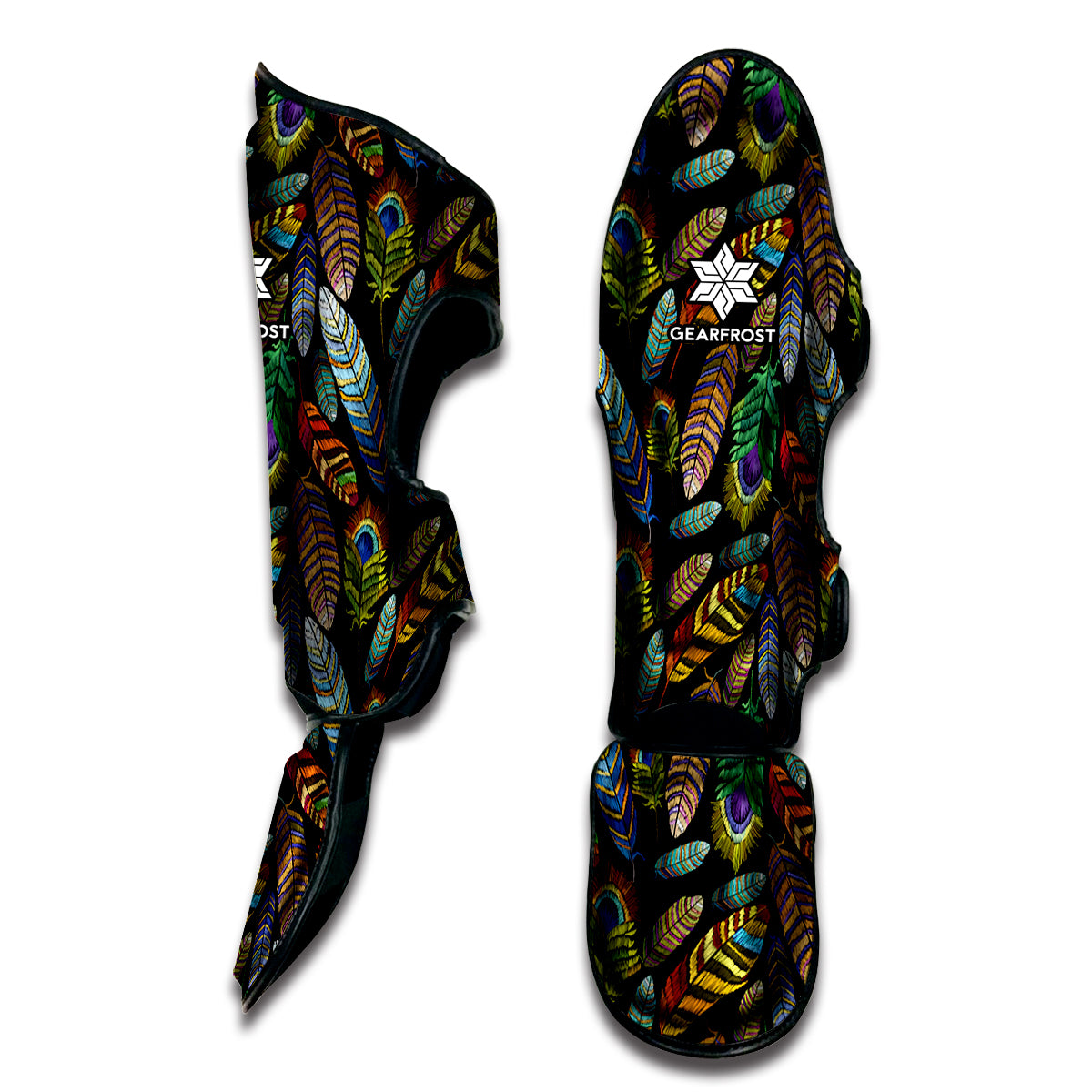 Vintage Feather Pattern Print Muay Thai Shin Guard