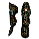 Vintage Feather Pattern Print Muay Thai Shin Guard