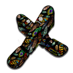 Vintage Feather Pattern Print Muay Thai Shin Guard