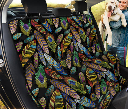 Vintage Feather Pattern Print Pet Car Back Seat Cover