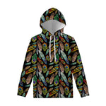 Vintage Feather Pattern Print Pullover Hoodie