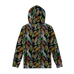 Vintage Feather Pattern Print Pullover Hoodie