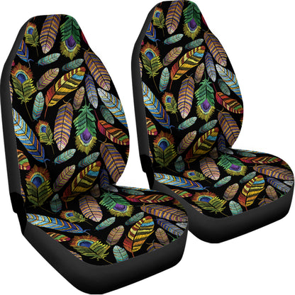 Vintage Feather Pattern Print Universal Fit Car Seat Covers