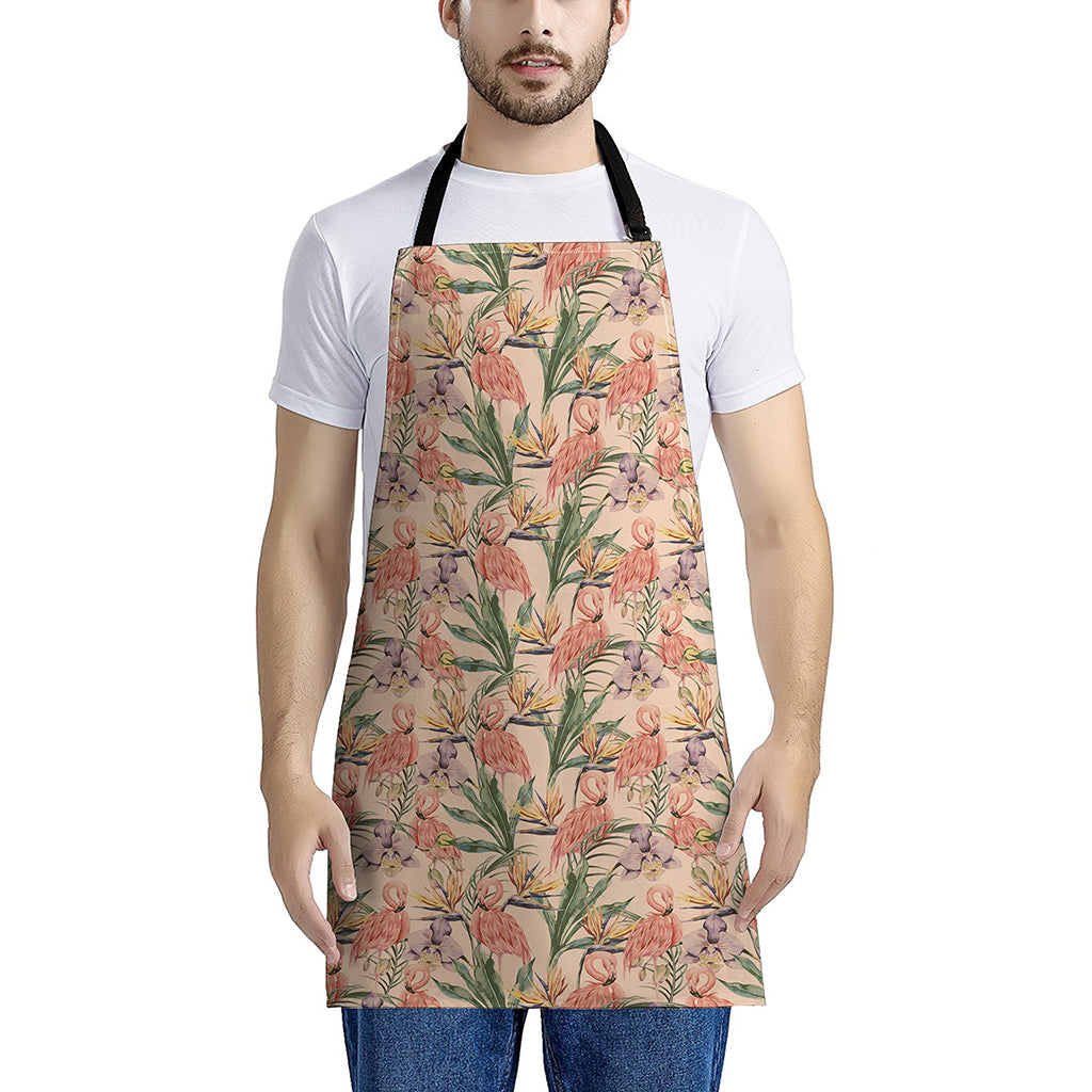 Vintage Flamingo Pattern Print Apron