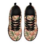 Vintage Flamingo Pattern Print Black Sneakers