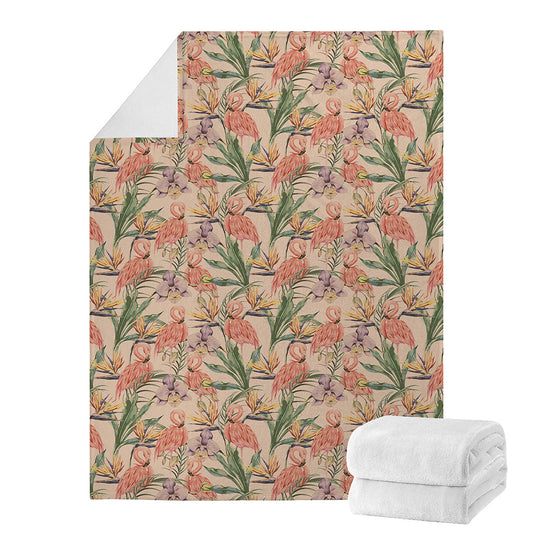 Vintage Flamingo Pattern Print Blanket