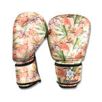Vintage Flamingo Pattern Print Boxing Gloves