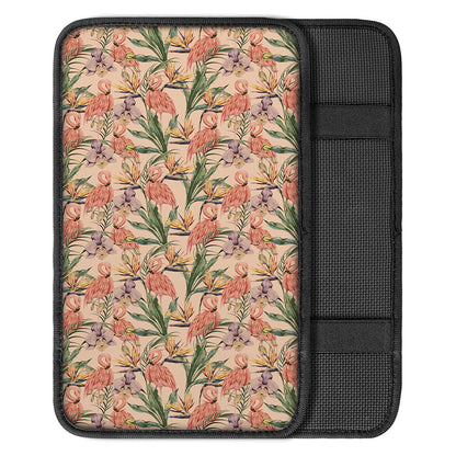 Vintage Flamingo Pattern Print Car Center Console Cover