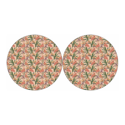 Vintage Flamingo Pattern Print Car Coasters