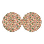 Vintage Flamingo Pattern Print Car Coasters