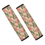 Vintage Flamingo Pattern Print Car Seat Belt Covers