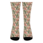 Vintage Flamingo Pattern Print Crew Socks