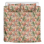 Vintage Flamingo Pattern Print Duvet Cover Bedding Set