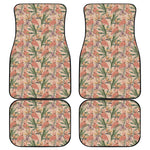 Vintage Flamingo Pattern Print Front and Back Car Floor Mats