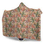 Vintage Flamingo Pattern Print Hooded Blanket