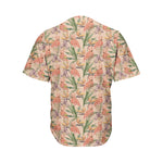 Vintage Flamingo Pattern Print Men's Baseball Jersey