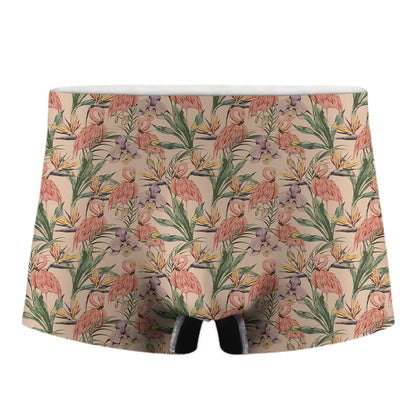 Vintage Flamingo Pattern Print Men's Boxer Briefs