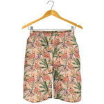 Vintage Flamingo Pattern Print Men's Shorts