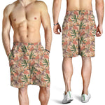 Vintage Flamingo Pattern Print Men's Shorts