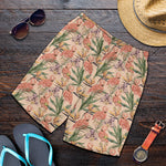 Vintage Flamingo Pattern Print Men's Shorts