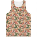 Vintage Flamingo Pattern Print Men's Tank Top