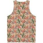Vintage Flamingo Pattern Print Men's Tank Top