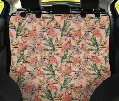 Vintage Flamingo Pattern Print Pet Car Back Seat Cover