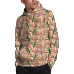 Vintage Flamingo Pattern Print Pullover Hoodie