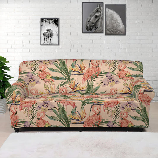 Vintage Flamingo Pattern Print Sofa Cover