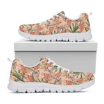 Vintage Flamingo Pattern Print White Sneakers