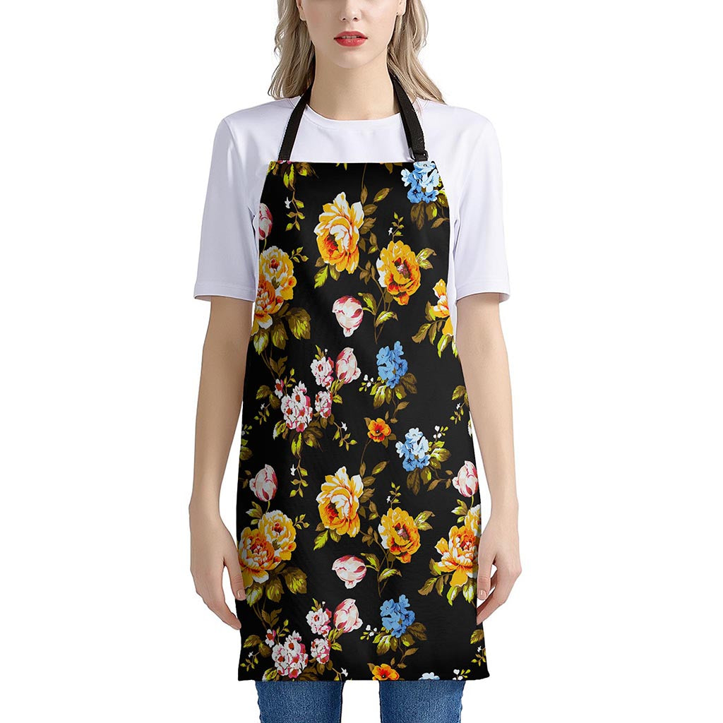 Vintage Floral Flower Pattern Print Apron