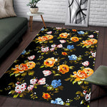 Vintage Floral Flower Pattern Print Area Rug GearFrost