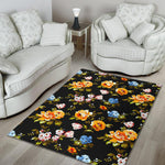 Vintage Floral Flower Pattern Print Area Rug GearFrost