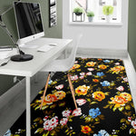 Vintage Floral Flower Pattern Print Area Rug GearFrost