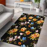Vintage Floral Flower Pattern Print Area Rug GearFrost