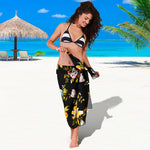 Vintage Floral Flower Pattern Print Beach Sarong Wrap