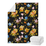 Vintage Floral Flower Pattern Print Blanket