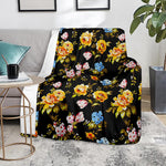 Vintage Floral Flower Pattern Print Blanket