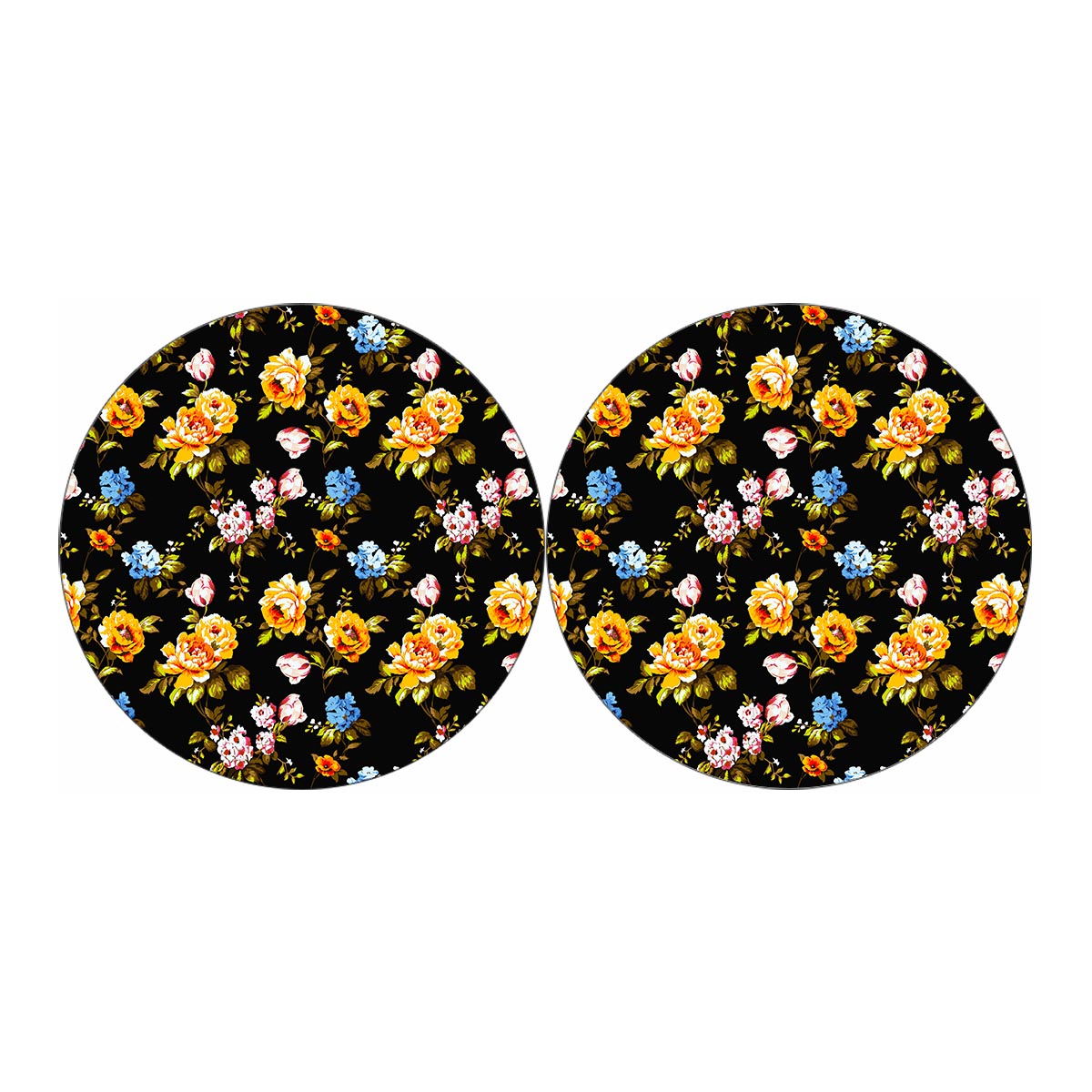 Vintage Floral Flower Pattern Print Car Coasters