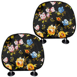 Vintage Floral Flower Pattern Print Car Headrest Covers